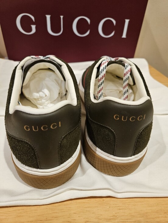 100% AUTHENTIC NEW MEN GUCCI ACE SUEDE GREEN SNEAKER UK 8/US 9 main image 7